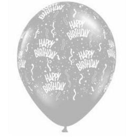 (image for) Happy Birthday Silver Latex Balloon (Float Time 3+ Days)